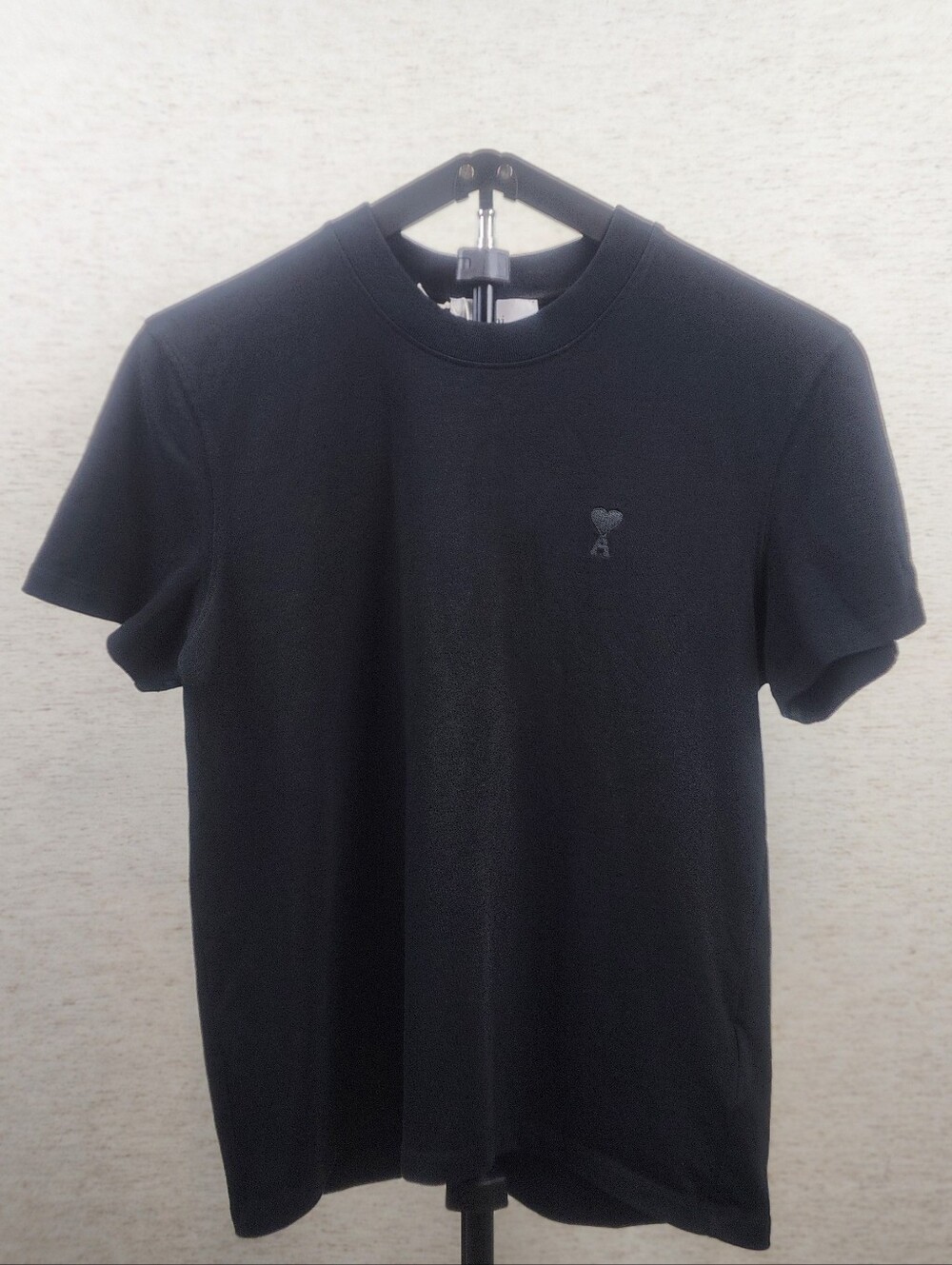 AMI PARIS Logo-Embroidered Organic Cotton-Jersey T-Shirt Size M